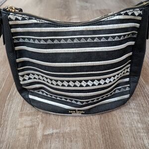 Kate Spade Black and Cream Patterned Shoulder Bag